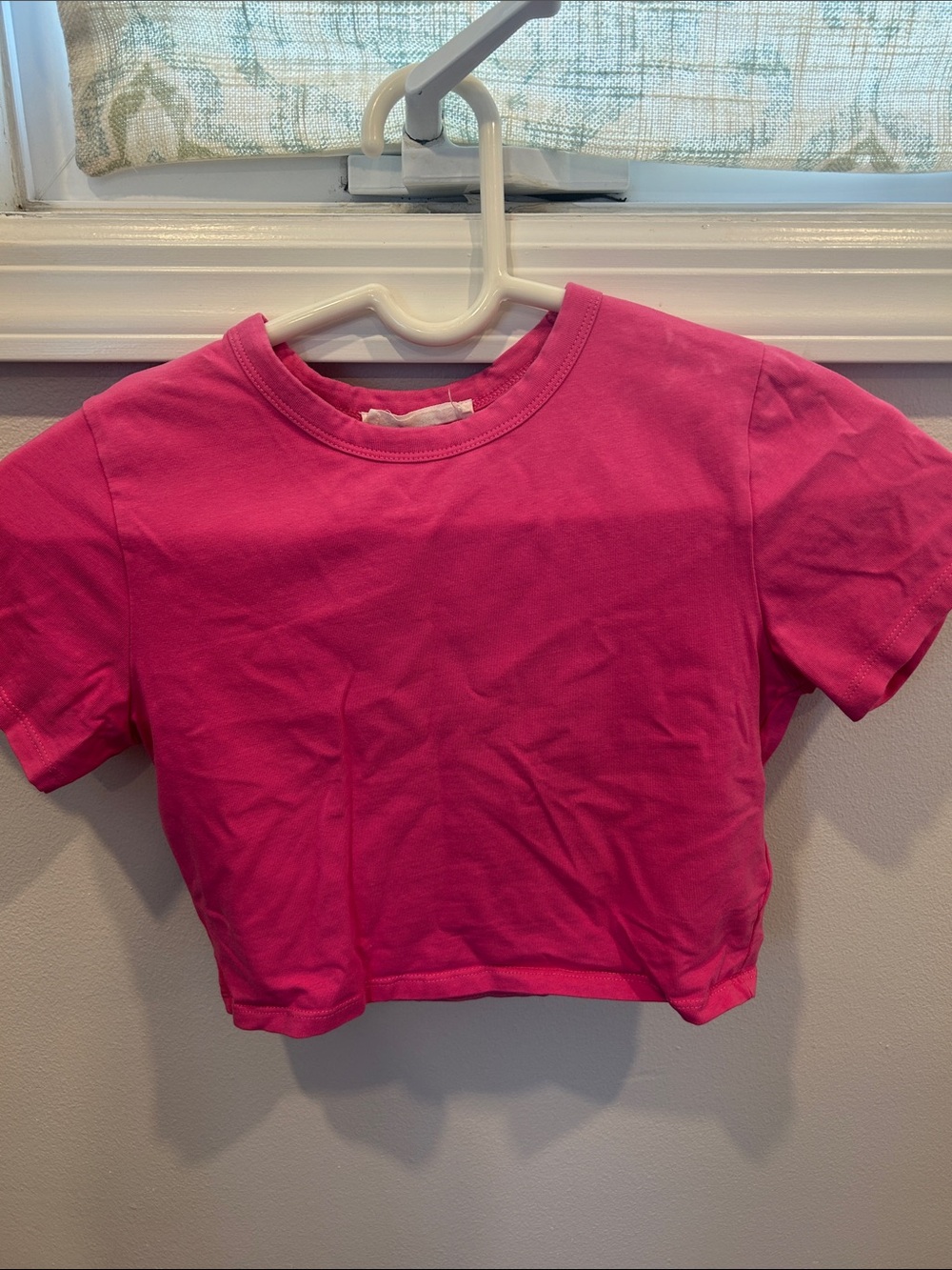 Cotton On Girls Hot Pink Short Sleeve Crop Tee